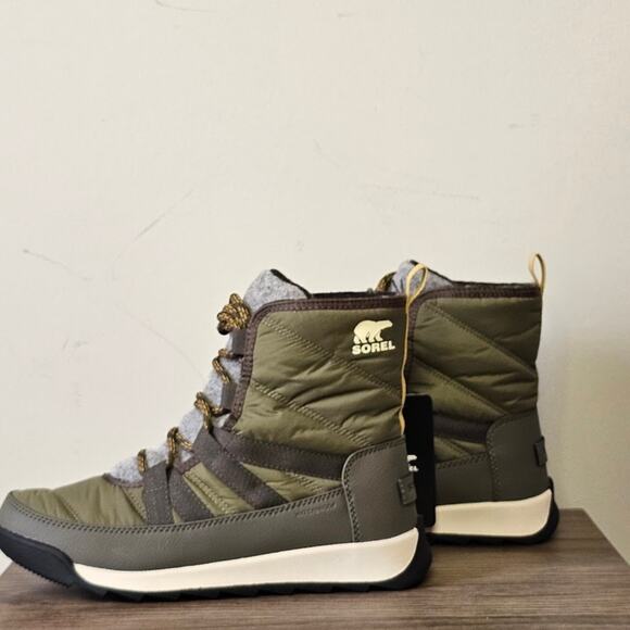 Sorel Women's Whitney II Lace Up WP Short Boots Size 7 Stone Green Black NWT - Picture 1 of 7